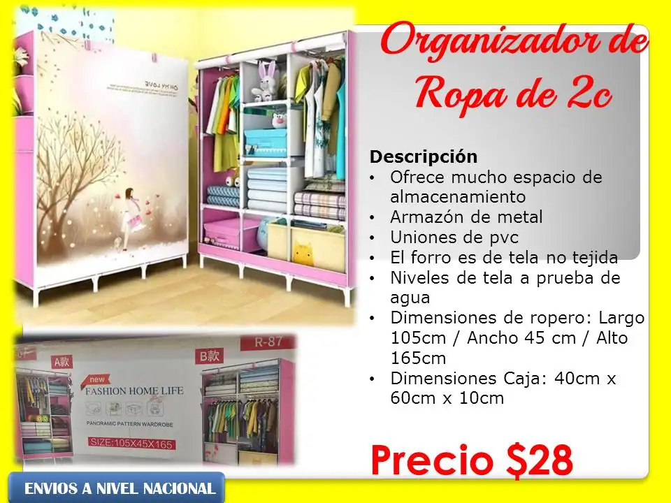 Organizador de ropa de dos cuerpos con diseño