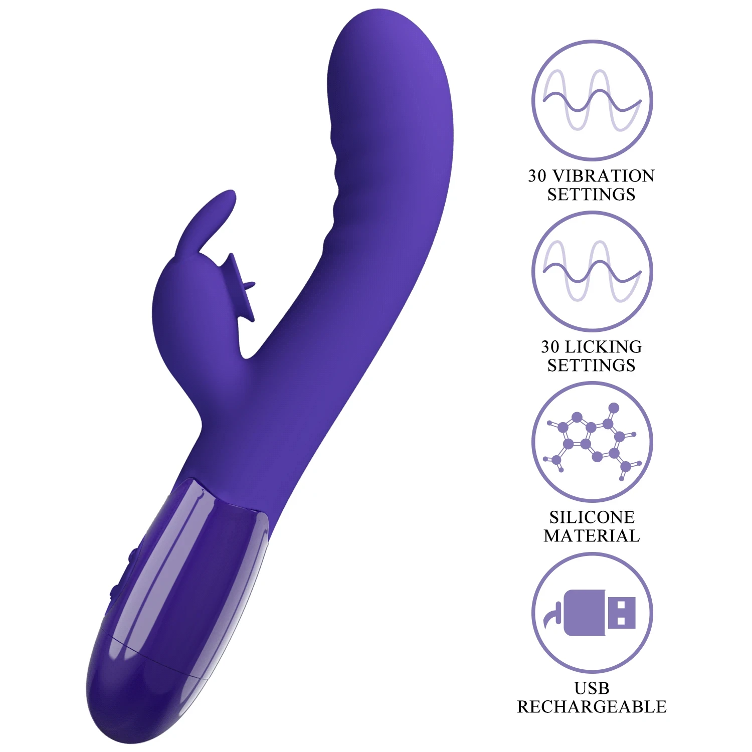 Vibrador con estimulador de clitoris, con 30 funciones 7