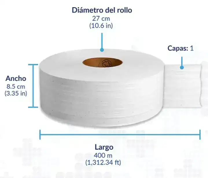 Higiénico Jumbo Marli® (400m x 8.5 cm 6 piezas) 2