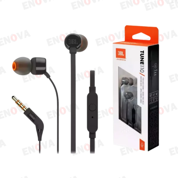JBL T110 – Audífonos intrauditivos con micrófono, color negr