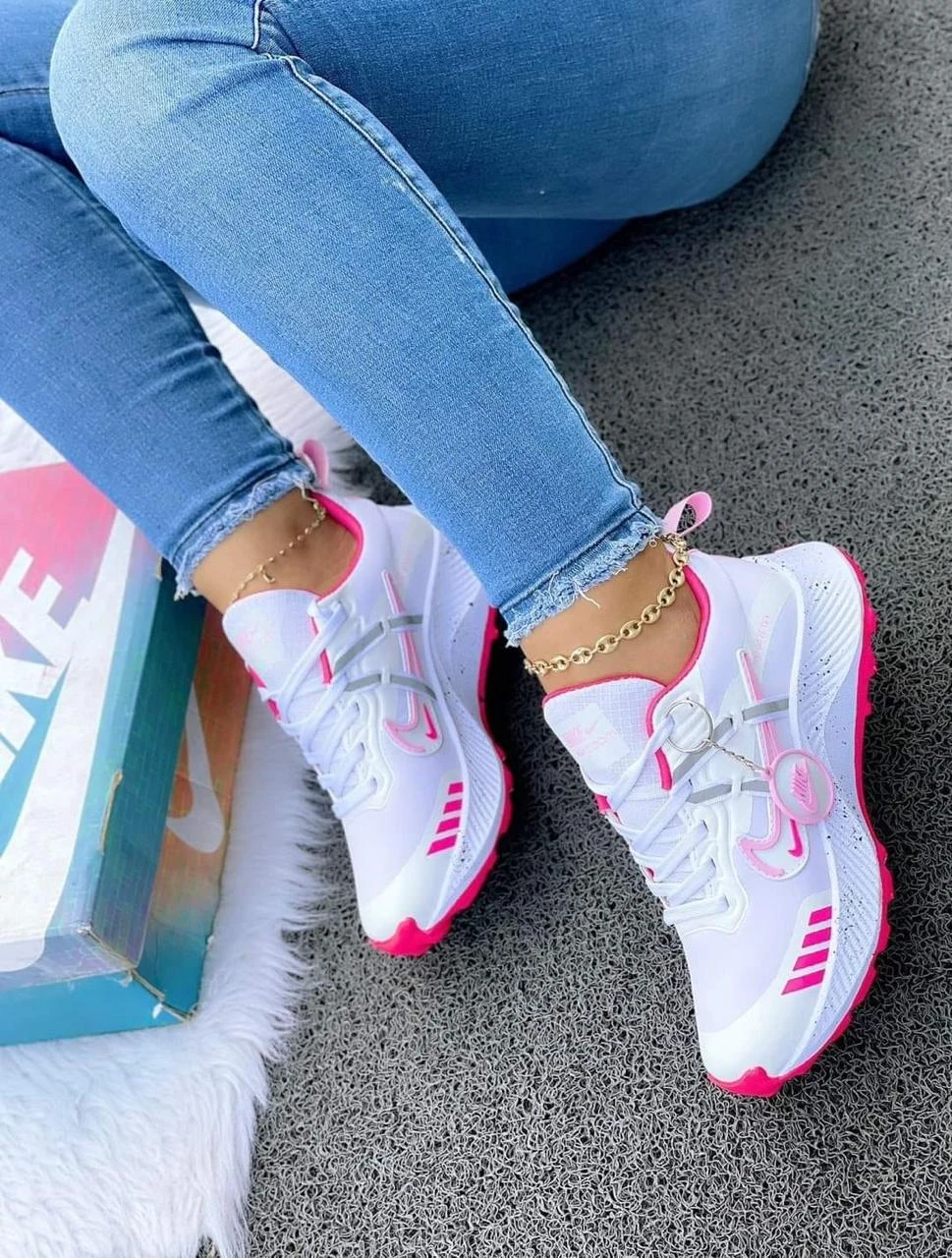 Tenis Dama Blanco Rosa