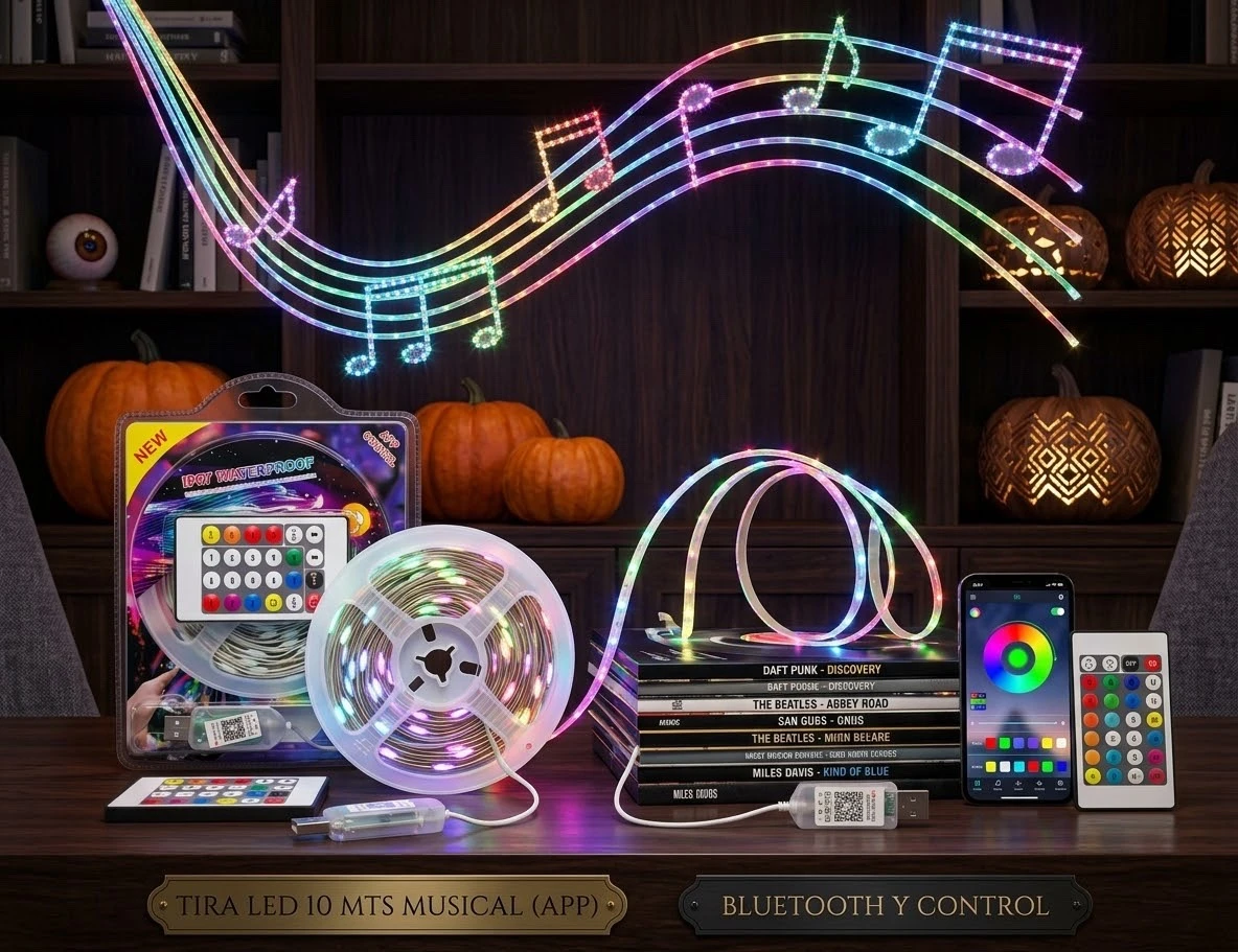 Tira Mágica LED 10M RGB Musical – Control por App Bluetooth y Mando