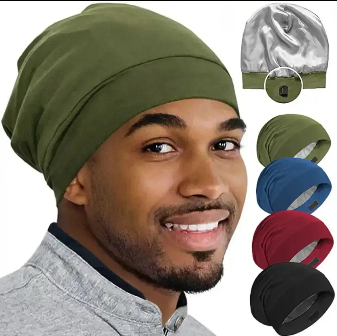 Gorro de saten reversible 