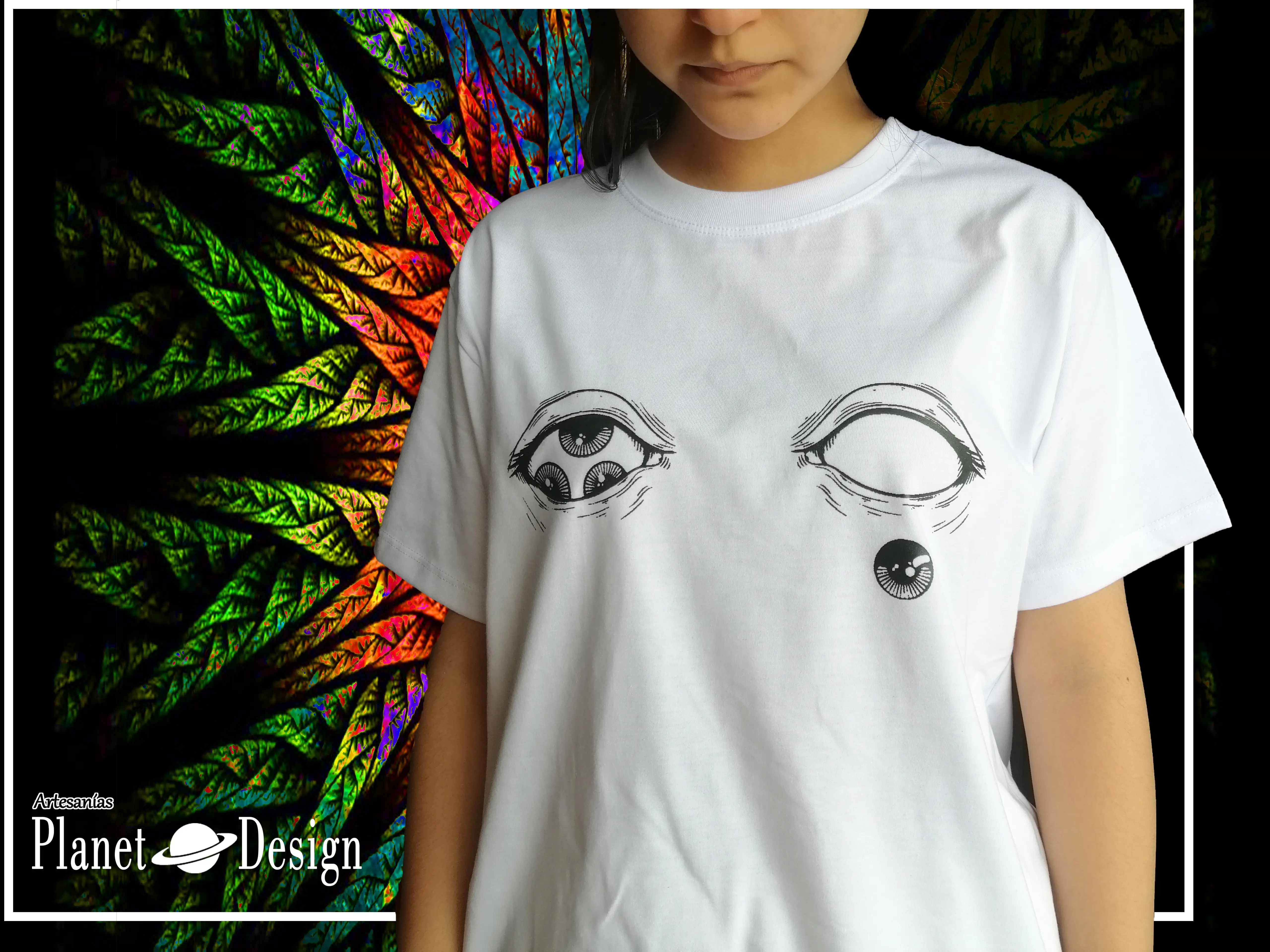 Camiseta diseño ojos psicodelicos 2