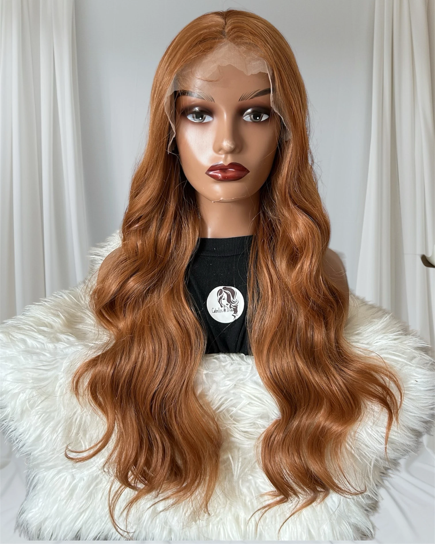 Peluca Semi ondulada, frontal lace 13x4  de 30 pulgada  2