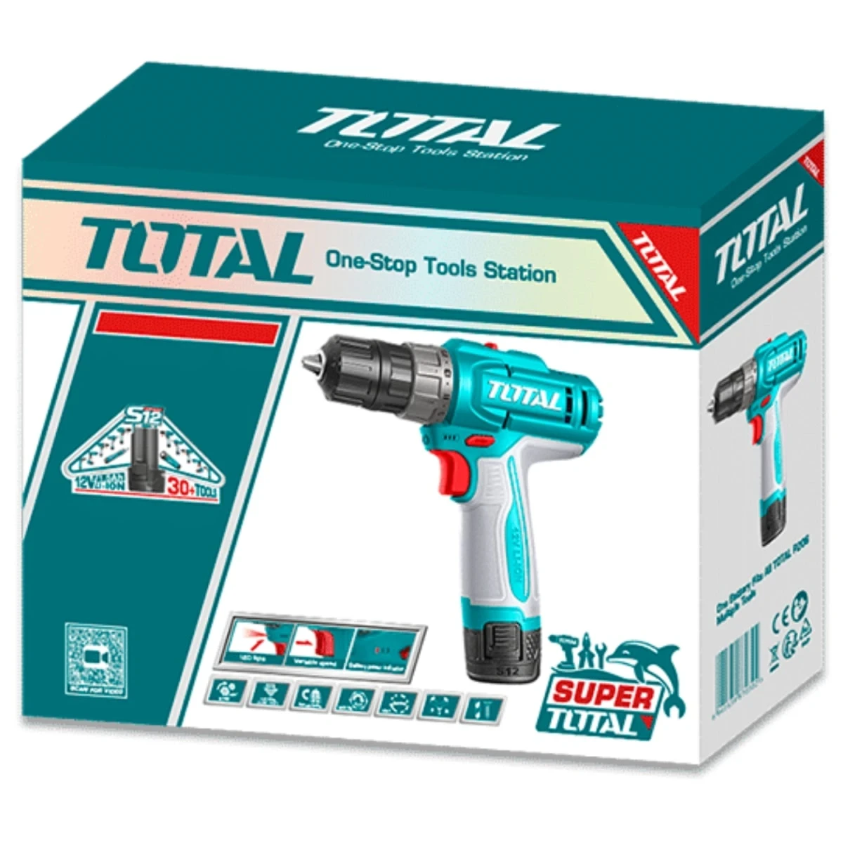 TDLI122061 Taladro atornillador 12v 20nm + batería tipo c mango ergonomico total 5