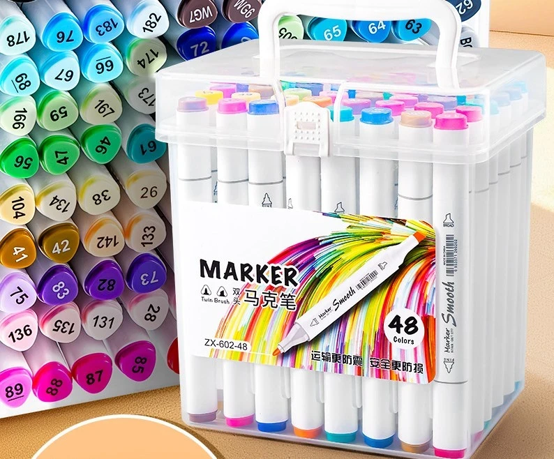 Marcador doble punta Marker Zuixua 48 piezas