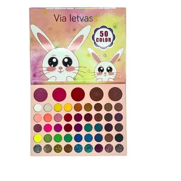 Paleta de sombras conejito 50 colores via letvass