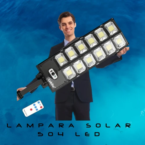 Lámpara Led Solares Focos 504led Para Exterior Suburbana Alumbrado Con Mando A Distancia Y Sensor De Movimiento