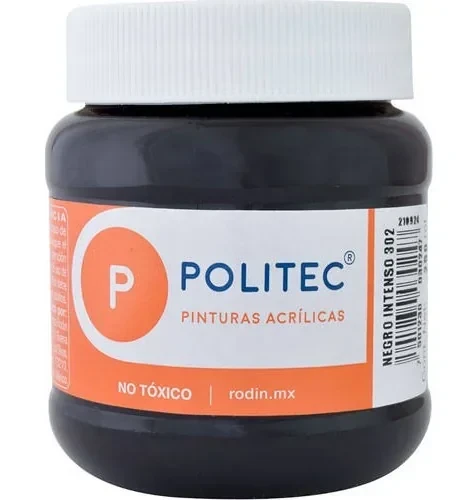 Politec pintura negro  frasco de 250 ml