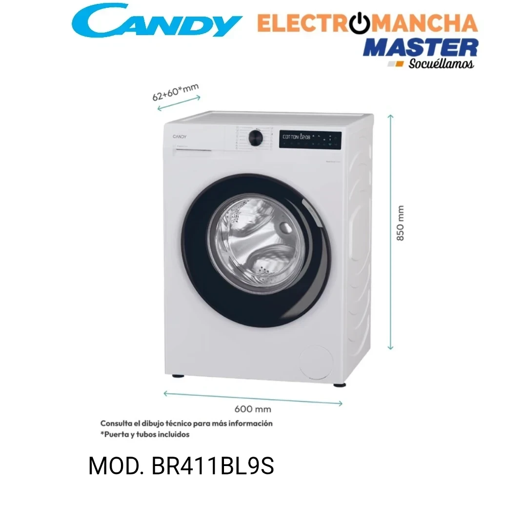 LAVADORA CANDY BR411BL9S 11 KILOS 1400 RPM CLASE A-30% 10