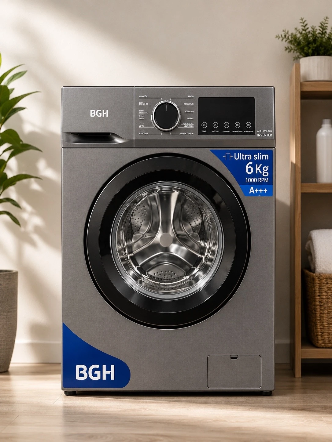 LAVARROPAS BGH 6KG INVERTER SILVER