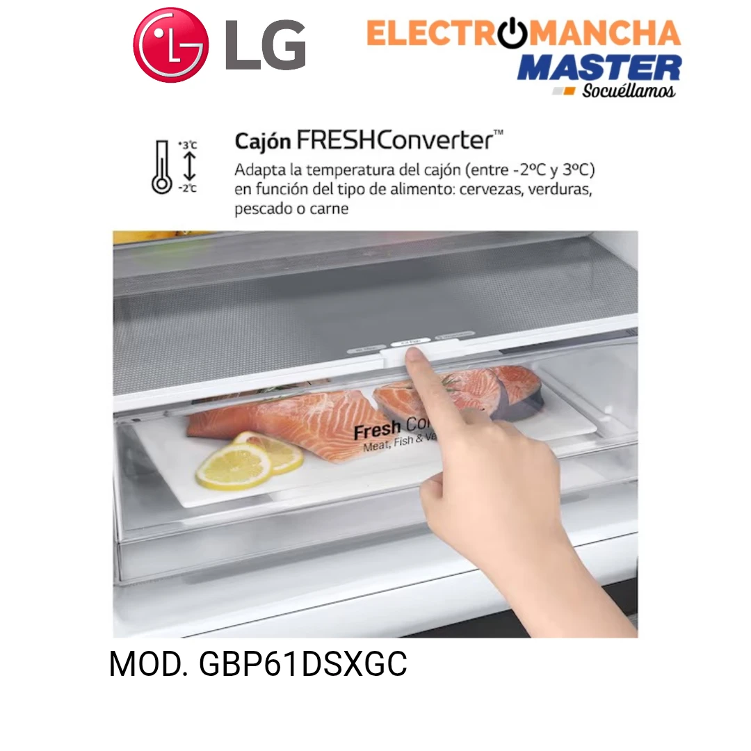 FRIGO COMBI LG GBP61DSXGC 1,86*60 INOX CLASE D 6