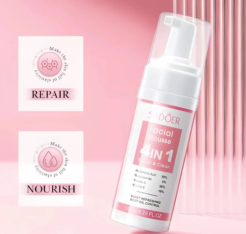Espuma limpiadora facial 4 en 1 Sadoer