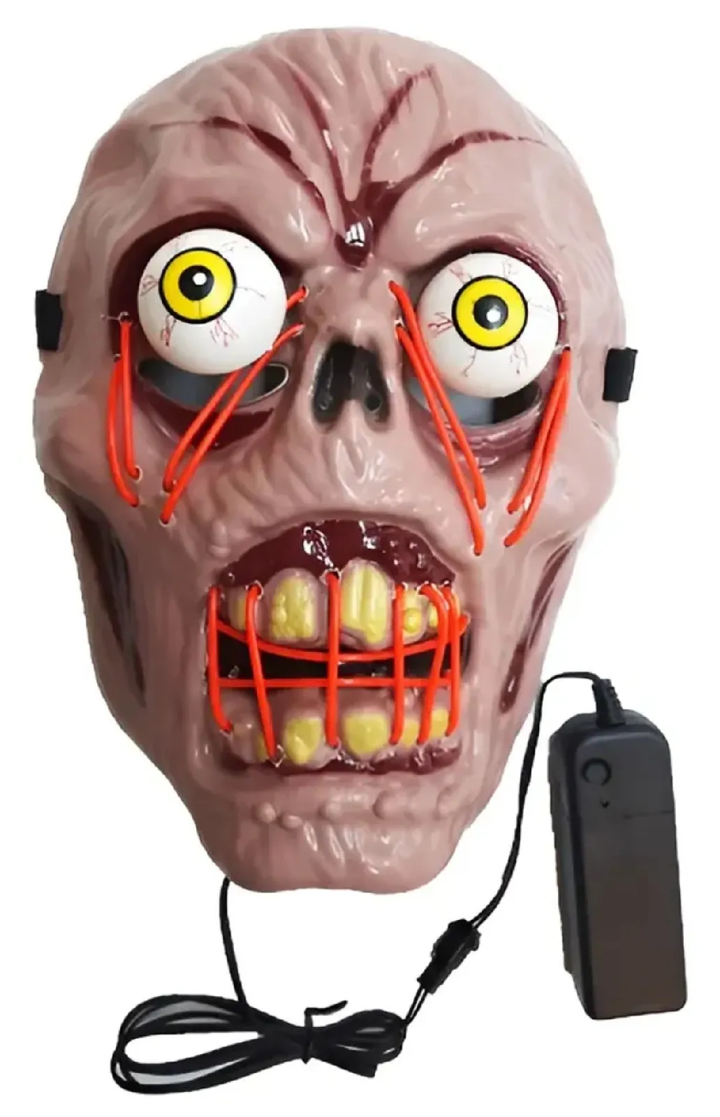 Mascara rigida led zombie ojos locos  2