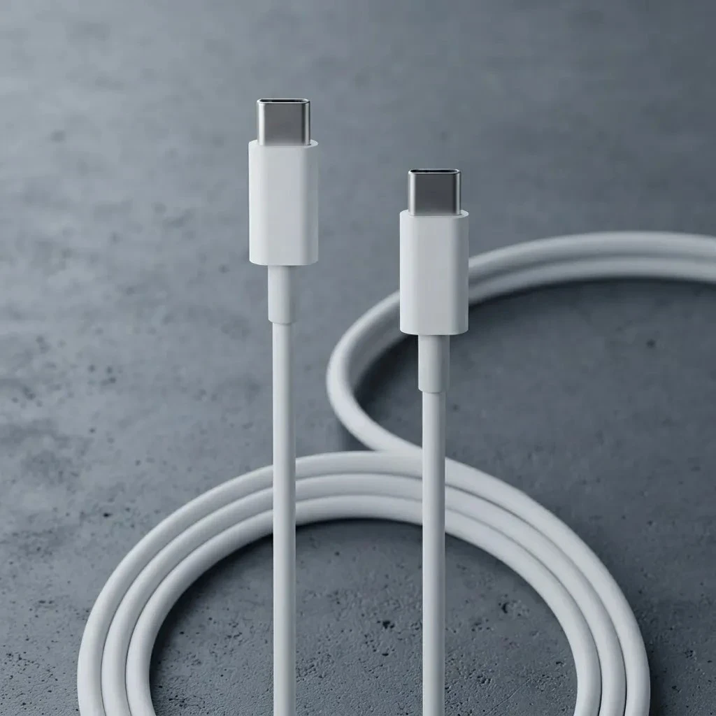 Cable Usb Tipo C a C Doble 1mt Entrada Carga Rapida Y Datos 3