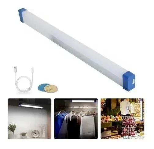 lampara Recargable 52cm led portátil multiuso closet