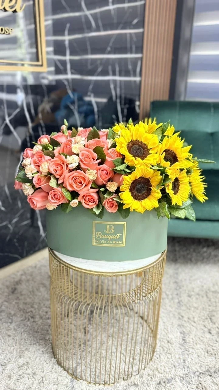 Ovalada grande rosas y girasoles  2