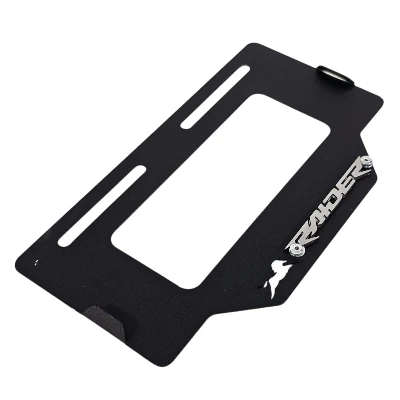 TVS RAIDER 125 Porta placa acero negro logo 3d cromado ML