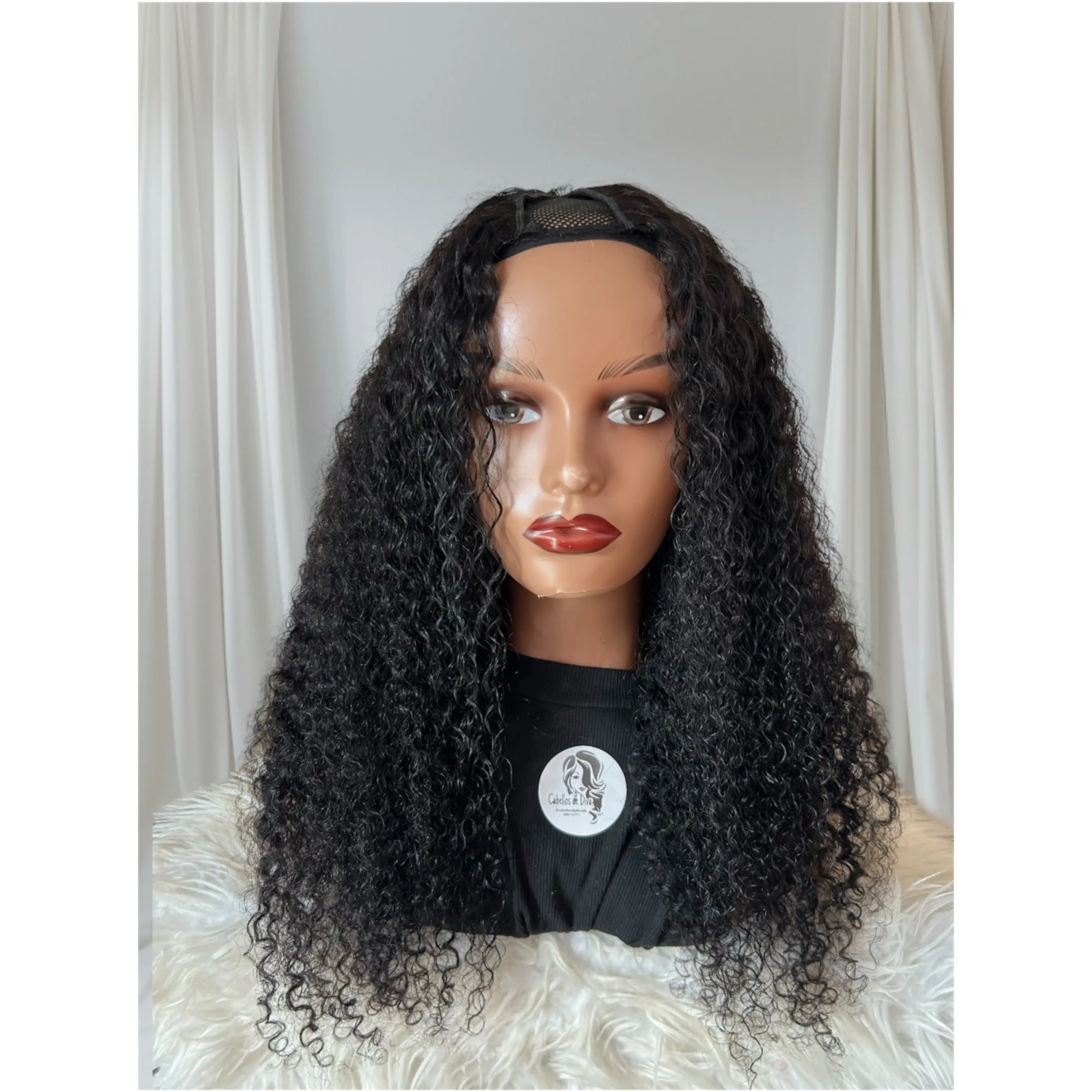 Peluca kimky curly en V 26 pulgadas  3