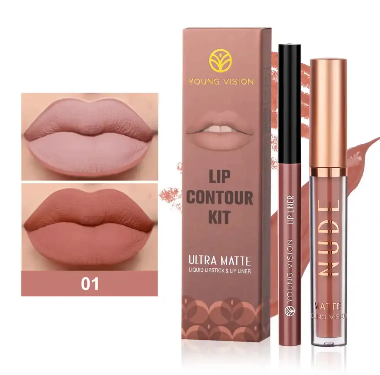 Lip Kit Mate, Delineador + Labial YV 