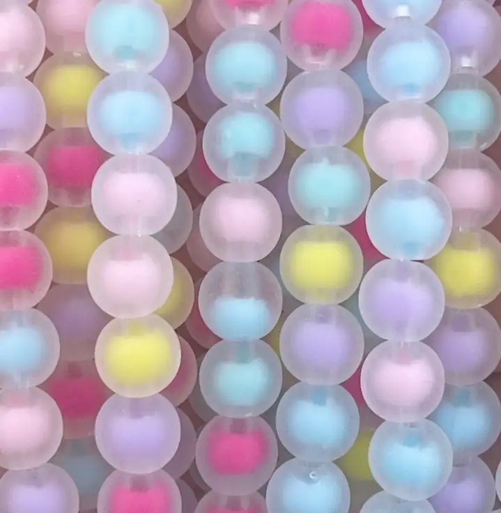 SARTA DE BOLITAS MULTICOLOR TRANSPARENTES 8MM 