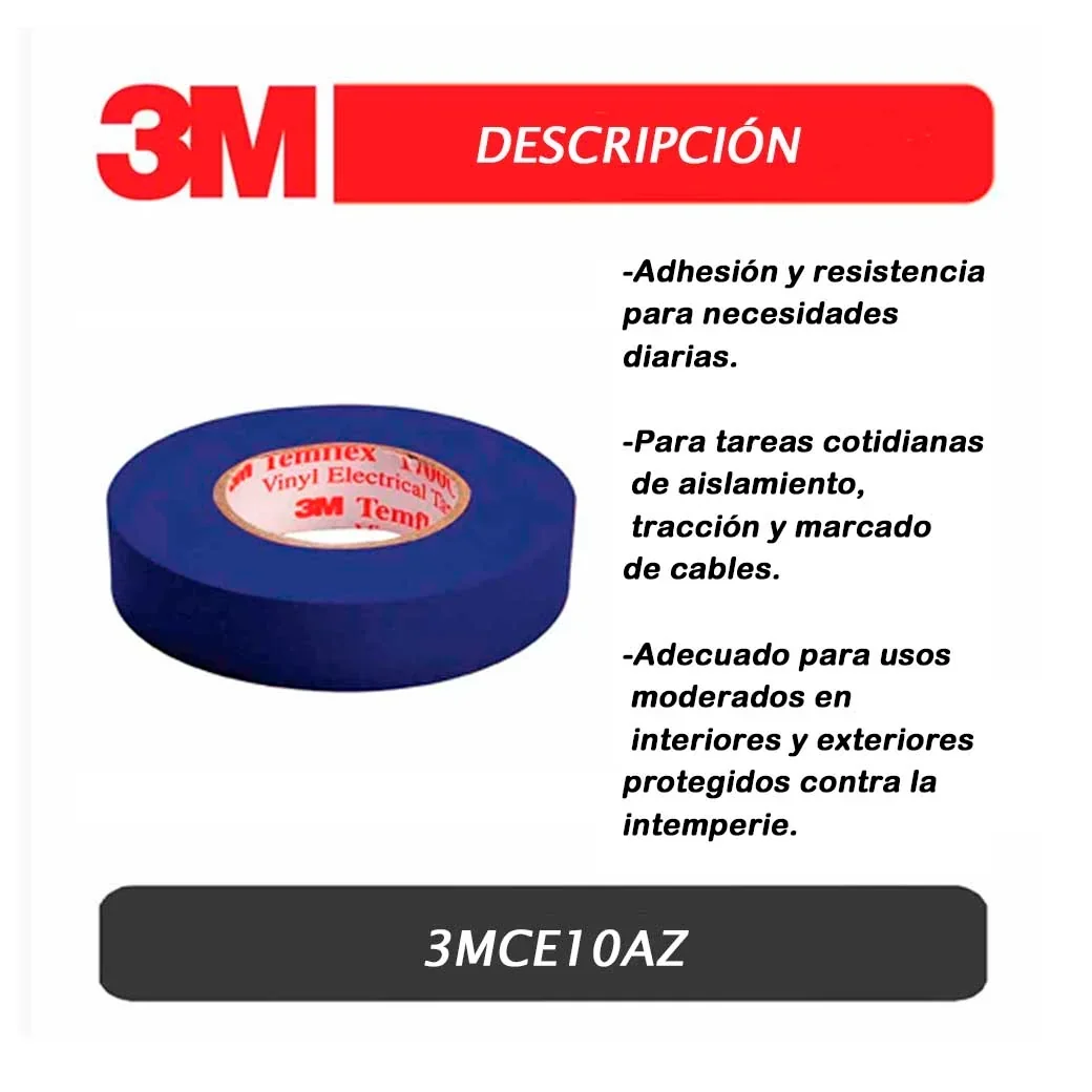 CINTA AISLANTE 3M AZUL 1700 - 10 YARD X 19MM