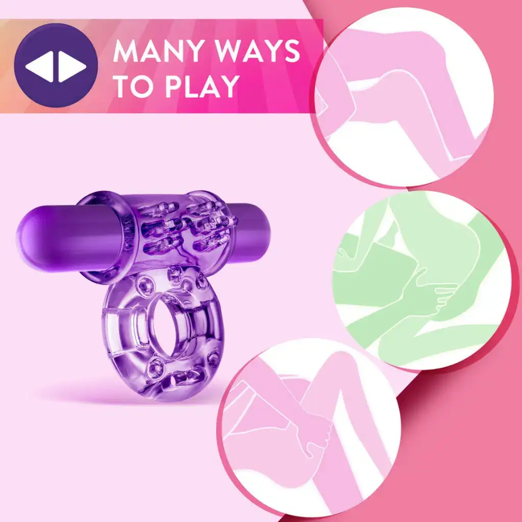 Play With Me – Couples Play – Vibrating Cock Ring – Purple 5