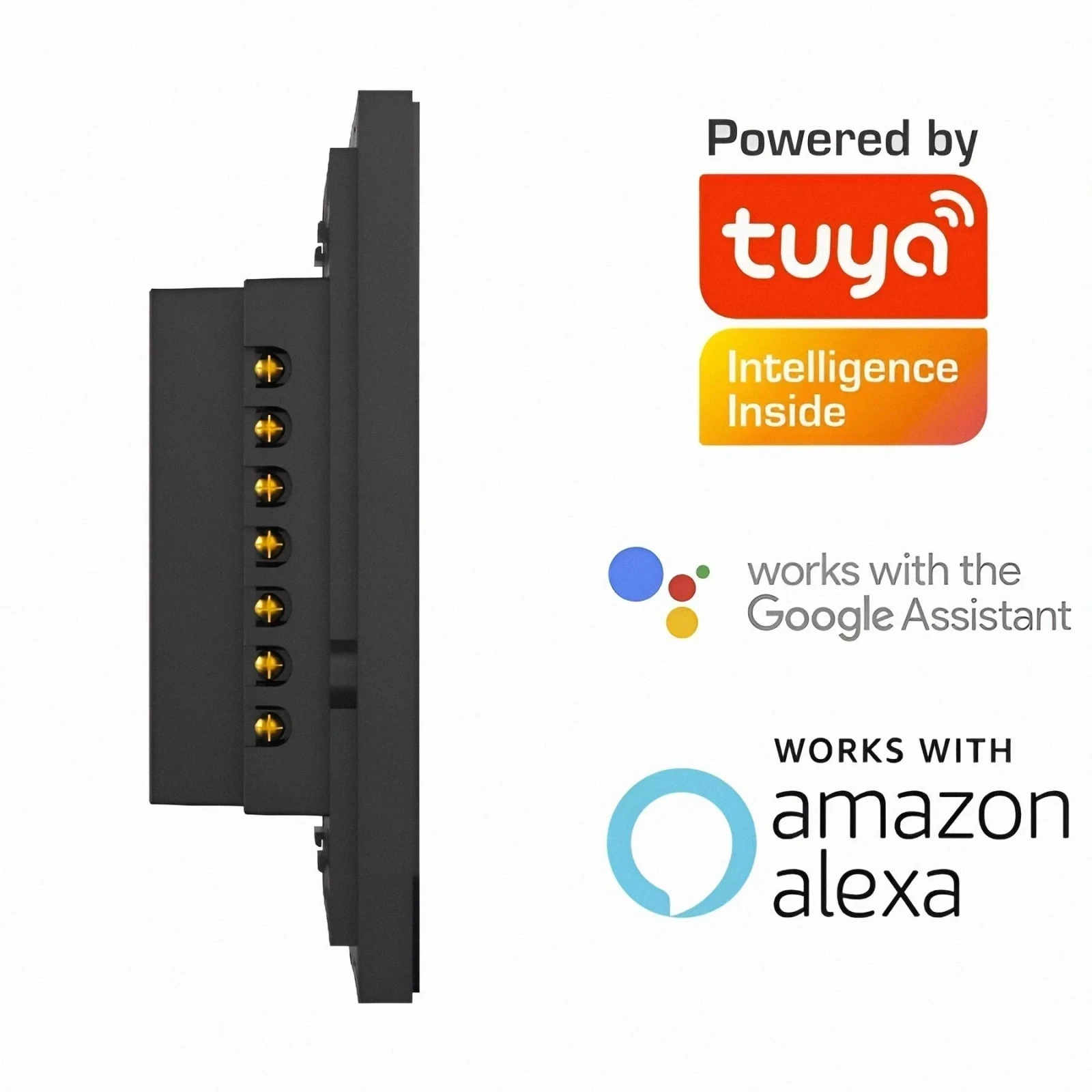 INTERRUPTOR DOBLE INTELIGENTE WIFI 10A 120VAC COLOR NEGRO S/NEUTRO DEXEL SMART 2