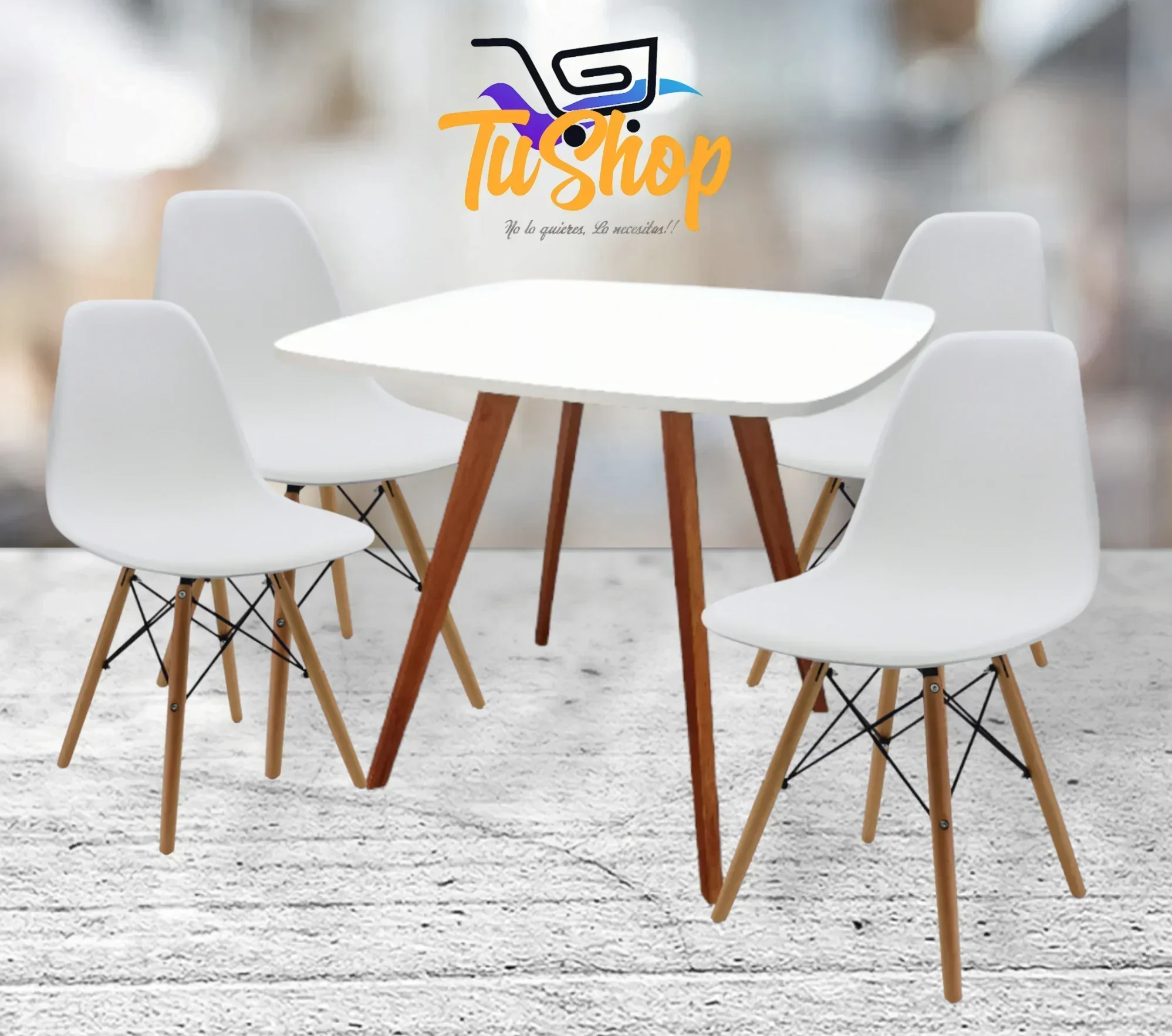Juego Comedor 4 Puestos Tipo Nordico  3