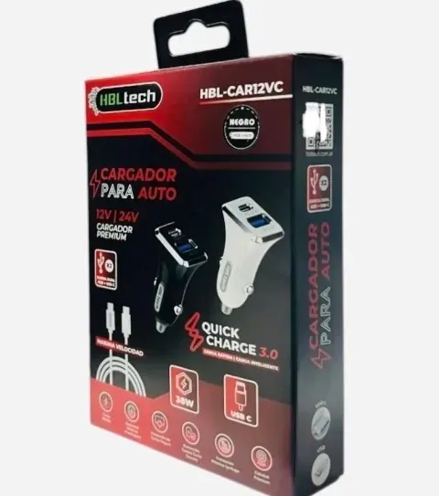 CARGADOR TIPO C Auto HBL - CAR12VC