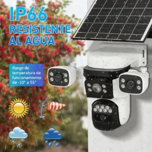 Cámara De Seguridad Solar Triple Lente Wifi Exterior 10 Zoom 5