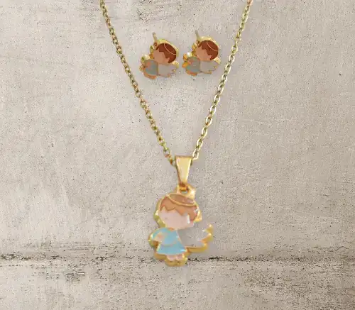 Juego collar y aros "Ángel"