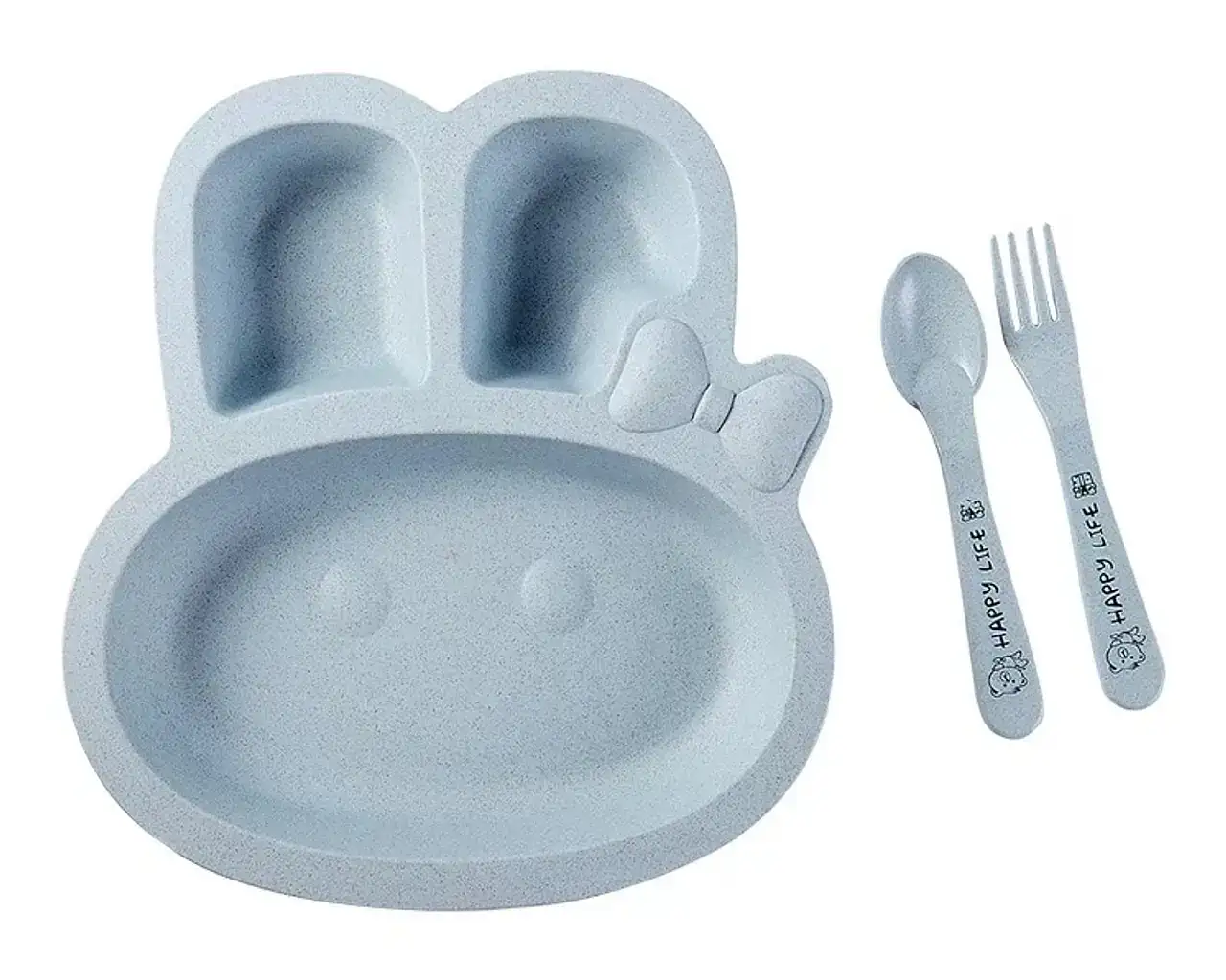Set plato bambu conejo 2