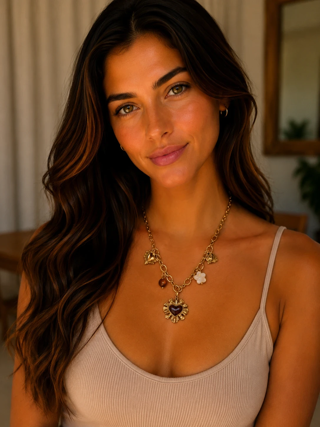 Collar acero 316 L con enchape en oro 