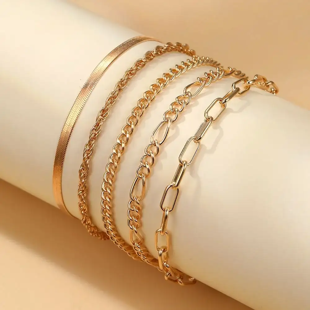 Set x5 Pulseras Asseni Dorados REF: G11 2