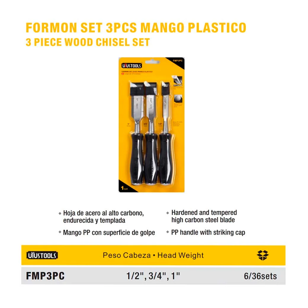 SET FORMONES GOLPE UYUST de 3pz (1" 3/4" 1/2")