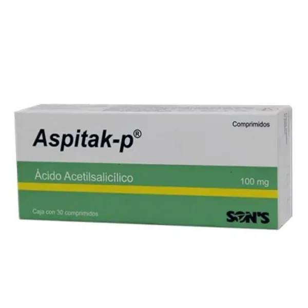 Alpitak acido aceltisalicilico caja con 30 comp 100mg