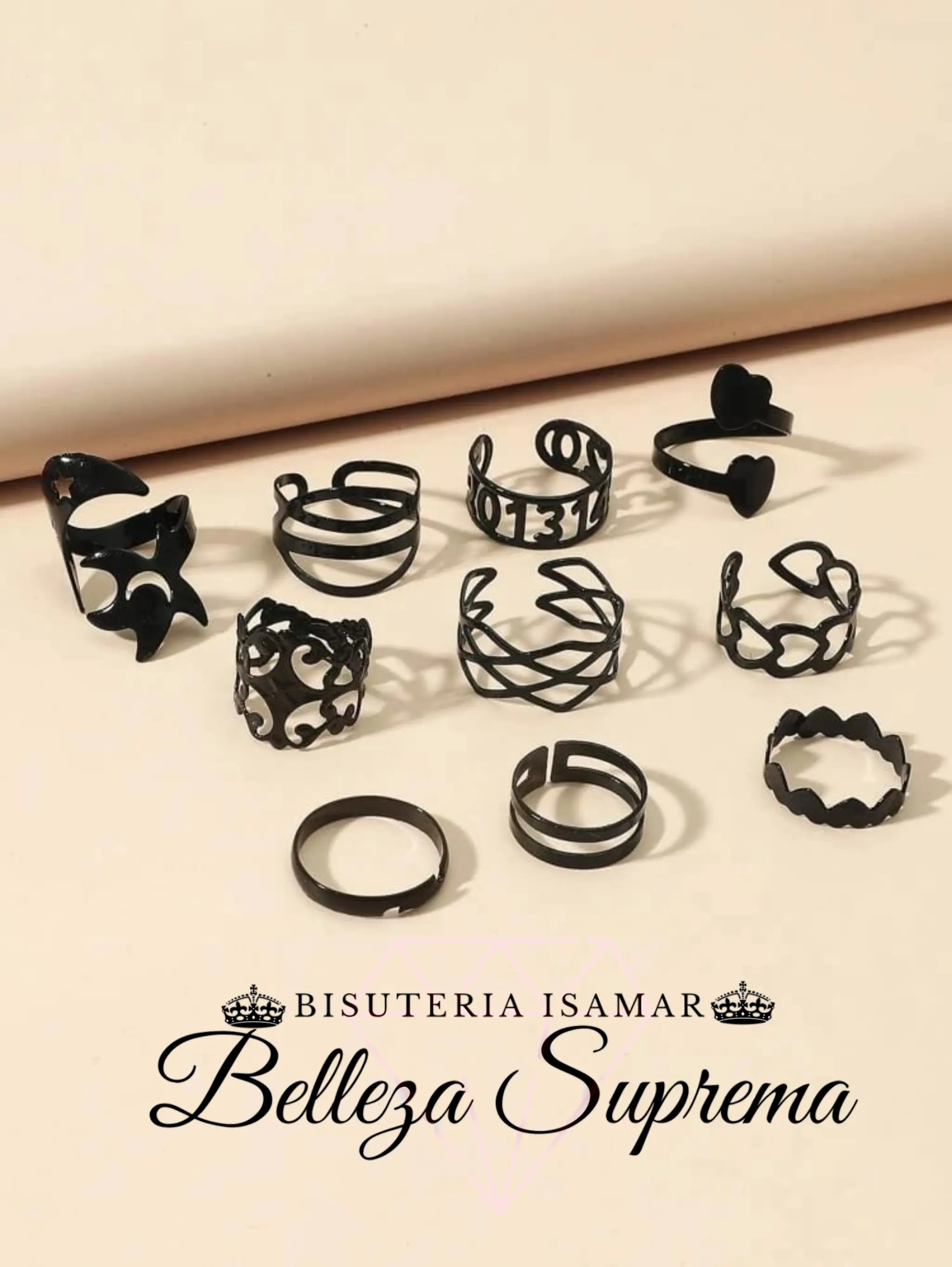 SET DE ANILLOS NEGROS  3