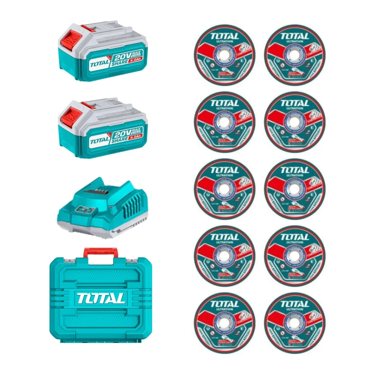 TAGLI271532 Amoladora 4½" 20v + 2 baterías 4ah y cargador total 3
