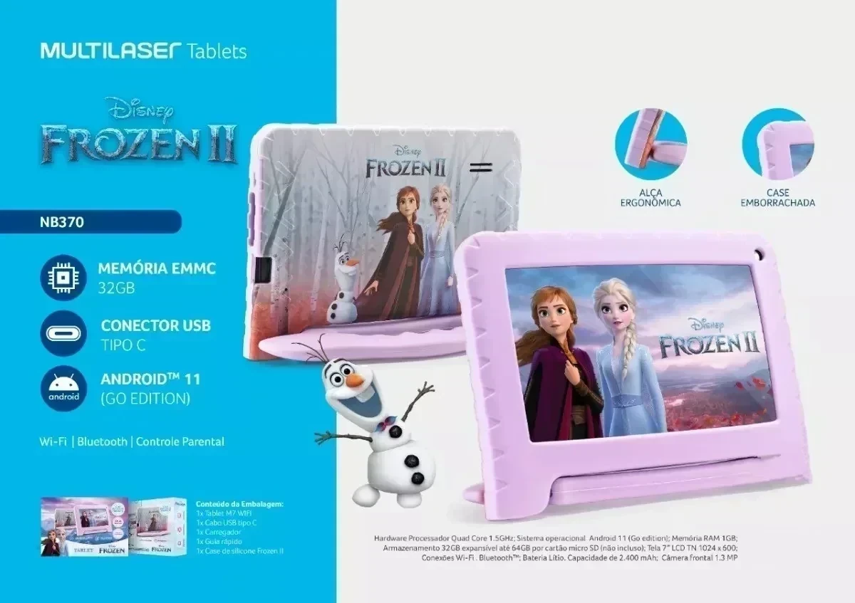 Tablet 7" Con Funda Frozen Disney 643gb  + 4gb Ram