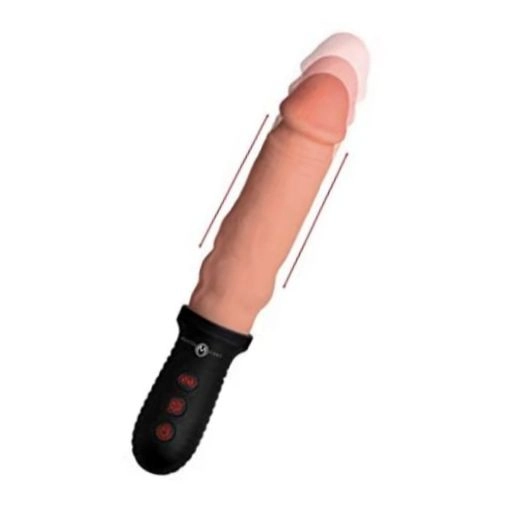 8X Auto Pounder Consolador vibrador y empujador con mango - Beige 2