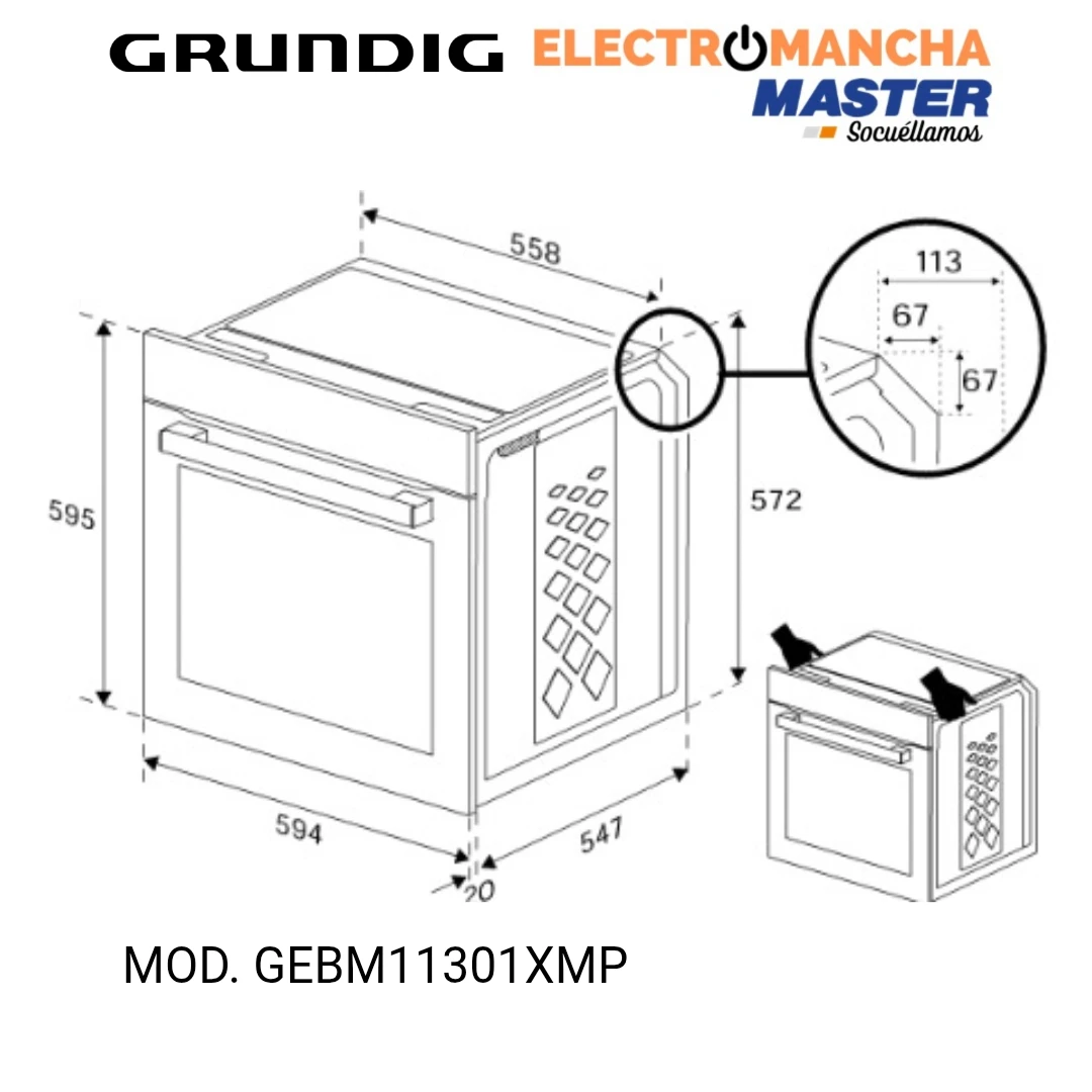 HORNO GRUNDIG GEBM11301XMP PIROLITCO 72 LITROS CLASE A+ 7