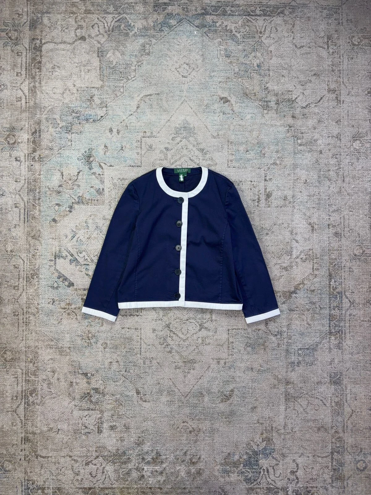 LAUREN RALPH LAUREN NAVY CONTRAST BLAZER / JACKET 3