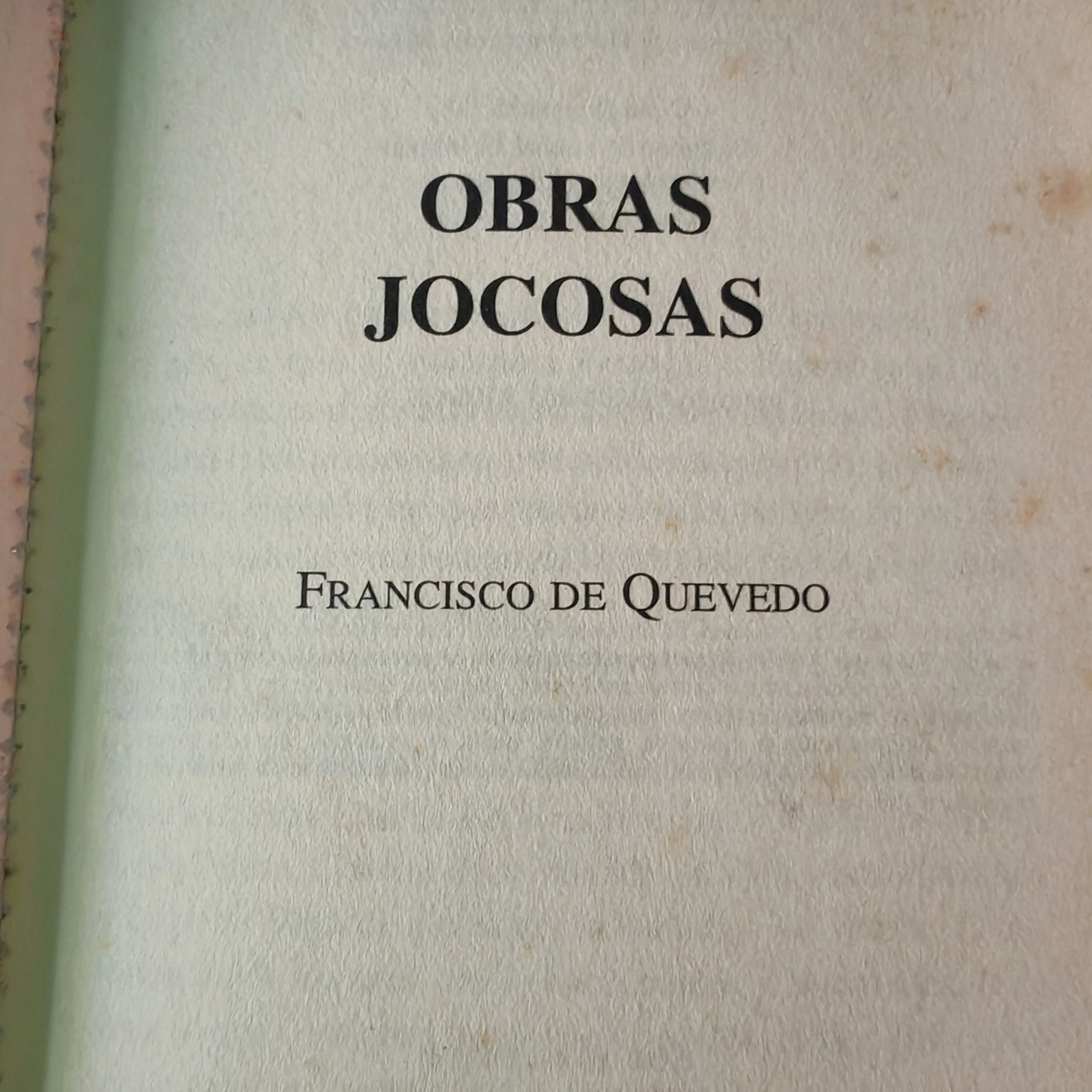 Obras jocosas Francisco se Quevedo, usado 2