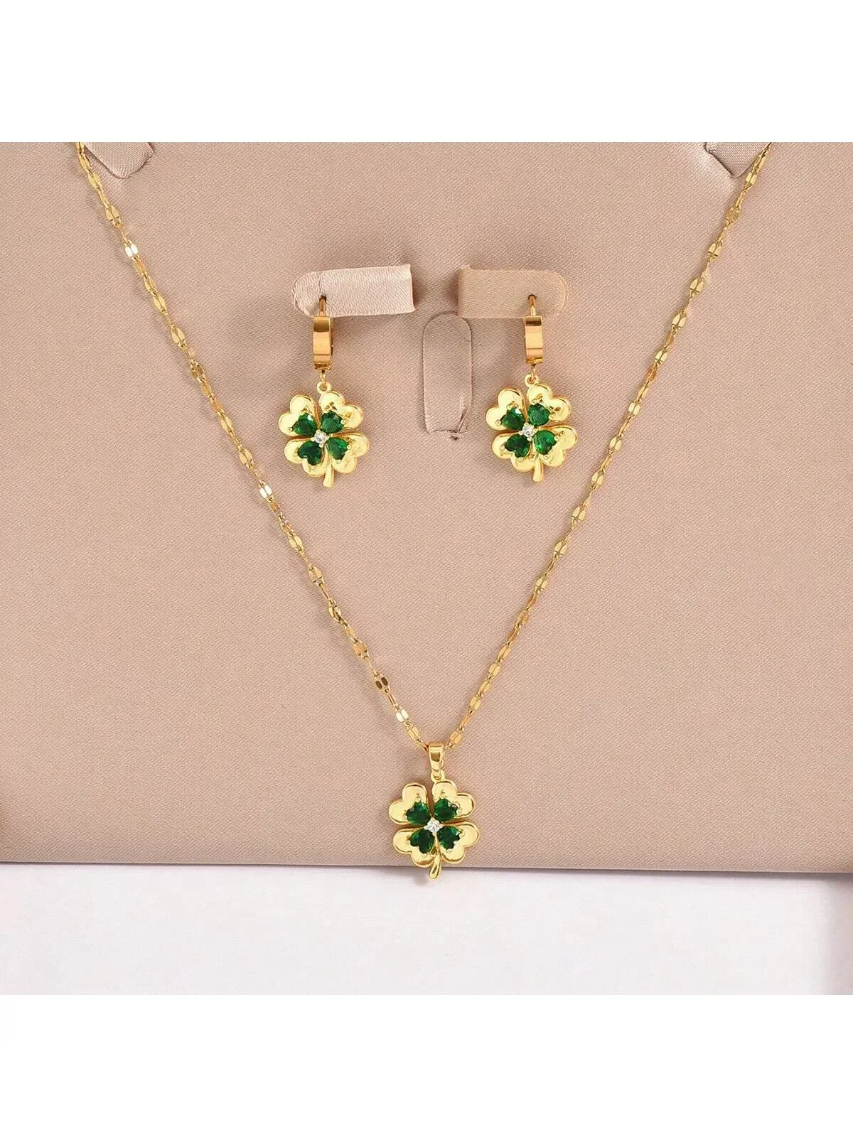 Collar Y Pendientes De Trébol De Cuatro Hojas 2
