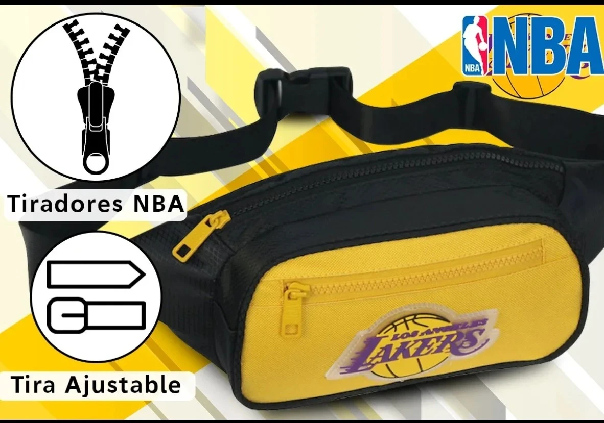 Riñonera NBA LAKERS negro amarillo