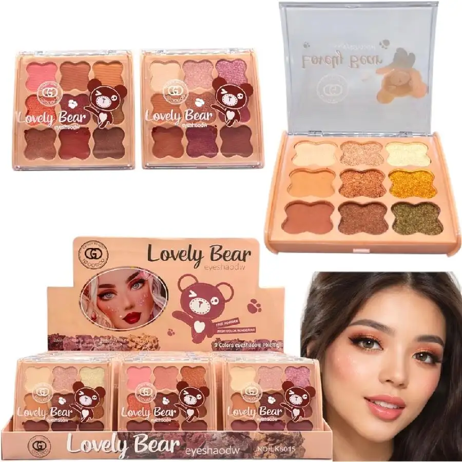Paleta de sombras e iluminador x9 tonos lovely Bear igoodco