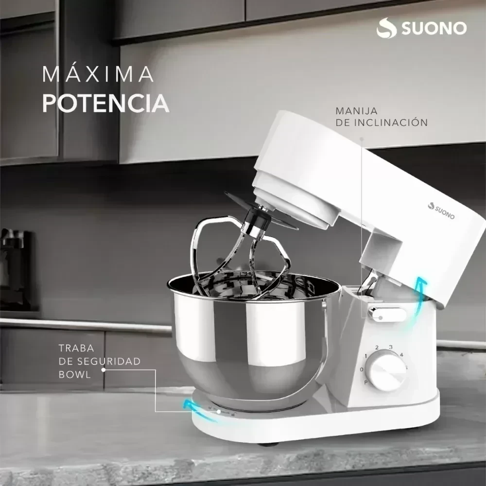 Batidora Planetaria Suono Hog0165 1000w BLANCO / NEGRO