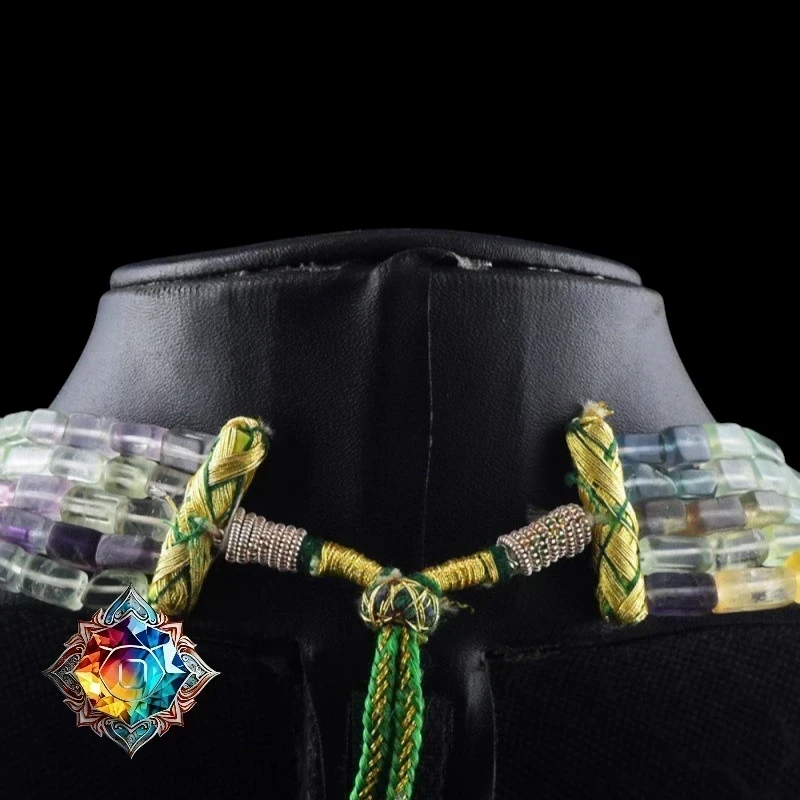 Magnifico collar de fluoritas naturales genuinas 3